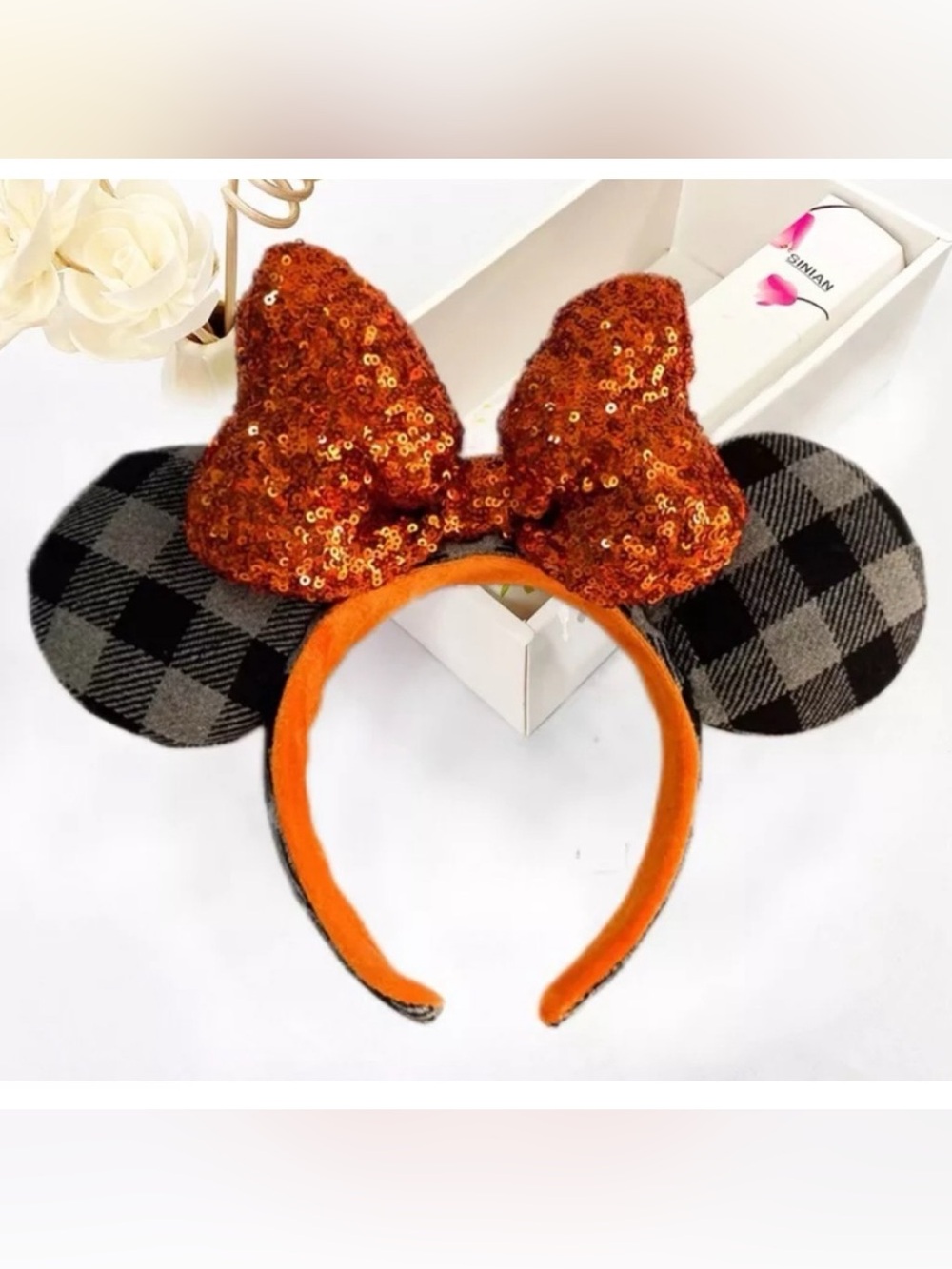 🎃NWT DISNEY PARKS Halloween Pumpkin Bow Mickey Minnie Mouse Ears Headband 2022